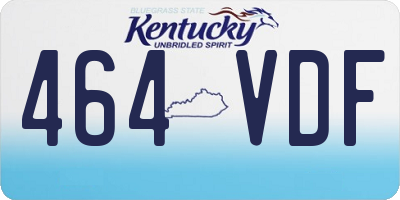KY license plate 464VDF