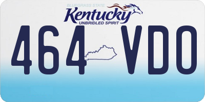 KY license plate 464VDO