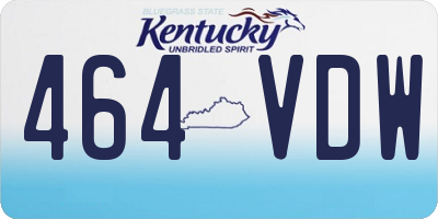 KY license plate 464VDW