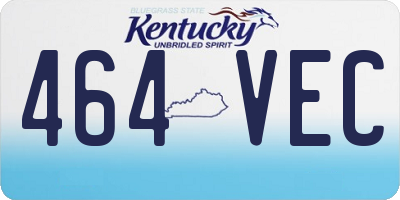 KY license plate 464VEC