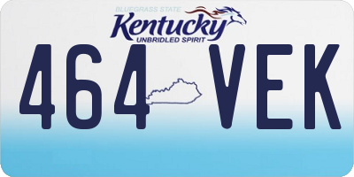KY license plate 464VEK