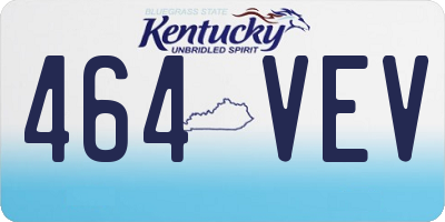 KY license plate 464VEV