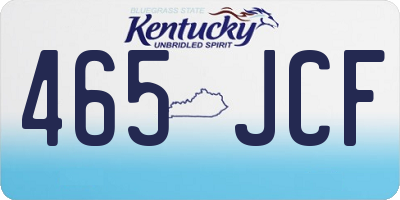 KY license plate 465JCF