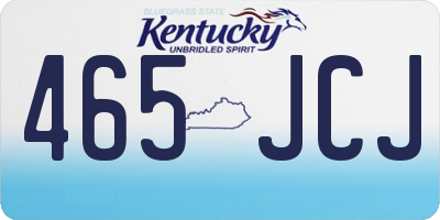 KY license plate 465JCJ