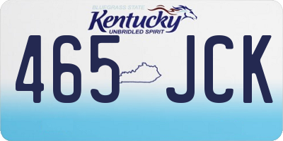 KY license plate 465JCK