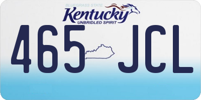 KY license plate 465JCL