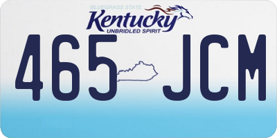 KY license plate 465JCM