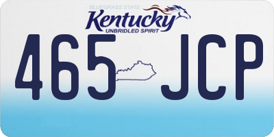 KY license plate 465JCP