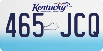 KY license plate 465JCQ