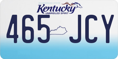 KY license plate 465JCY