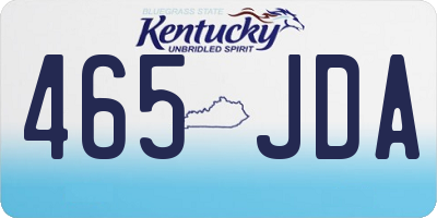 KY license plate 465JDA