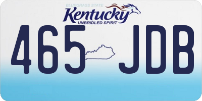 KY license plate 465JDB