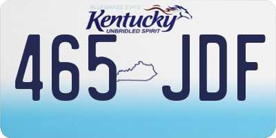 KY license plate 465JDF