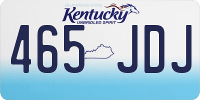 KY license plate 465JDJ