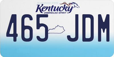 KY license plate 465JDM