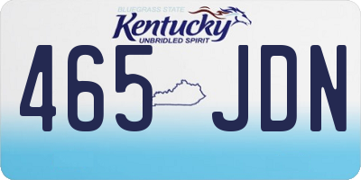 KY license plate 465JDN