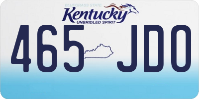 KY license plate 465JDO