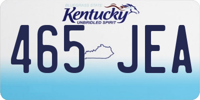 KY license plate 465JEA