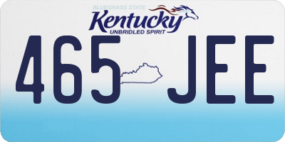 KY license plate 465JEE