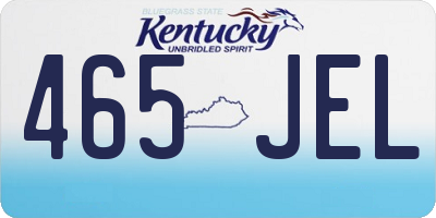 KY license plate 465JEL
