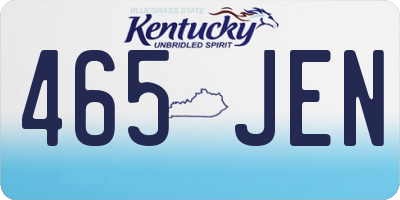 KY license plate 465JEN