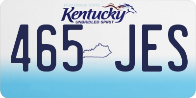 KY license plate 465JES