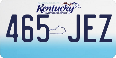 KY license plate 465JEZ