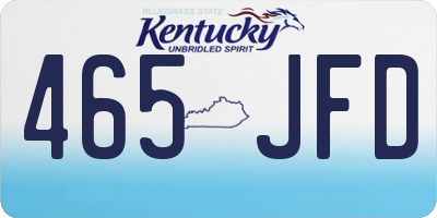 KY license plate 465JFD