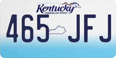 KY license plate 465JFJ