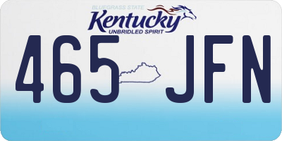 KY license plate 465JFN