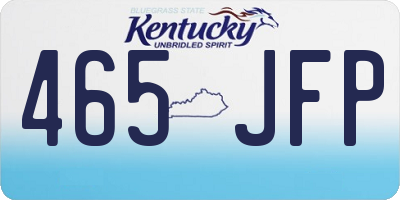 KY license plate 465JFP