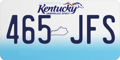 KY license plate 465JFS