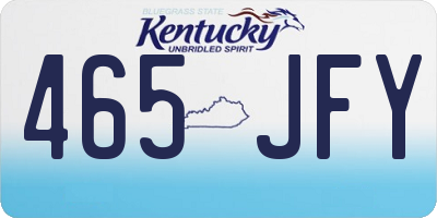 KY license plate 465JFY