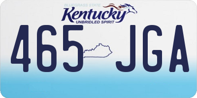 KY license plate 465JGA