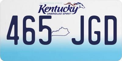 KY license plate 465JGD