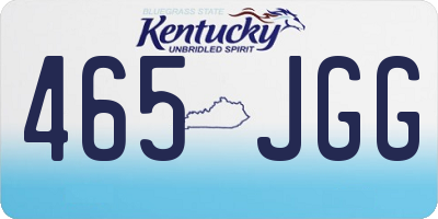 KY license plate 465JGG