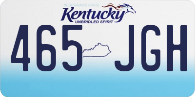 KY license plate 465JGH