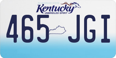 KY license plate 465JGI