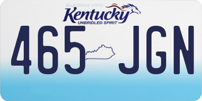 KY license plate 465JGN