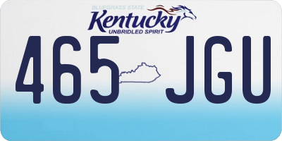 KY license plate 465JGU