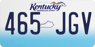 KY license plate 465JGV