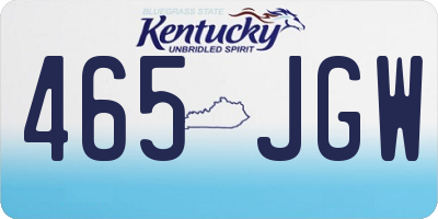 KY license plate 465JGW