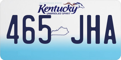KY license plate 465JHA