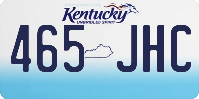 KY license plate 465JHC