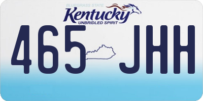 KY license plate 465JHH