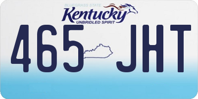 KY license plate 465JHT