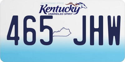 KY license plate 465JHW