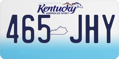 KY license plate 465JHY