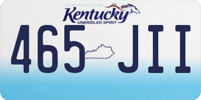 KY license plate 465JII