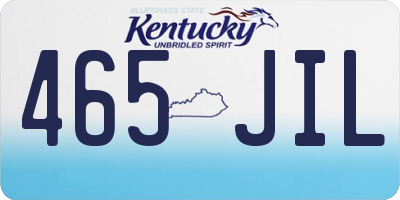 KY license plate 465JIL